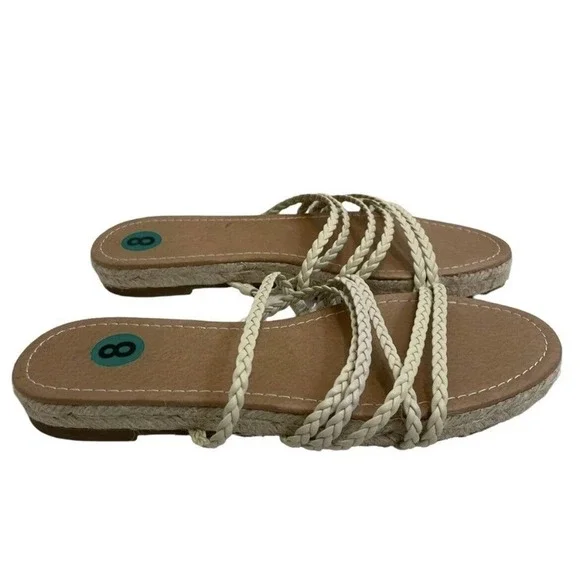 Madewell The Kathryn Espadrille Tan Leather Sandals Jute Braid Strappy