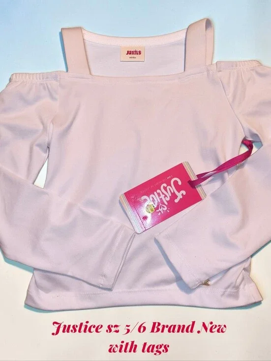 ⭐HOLD FOR BREE⭐Justice Off-Shoulder Long Sleeve Top in Pale Pink