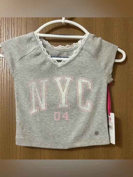 Justice Girl's Lace Trim Graphic Tee