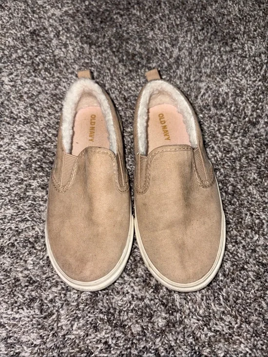 Old Navy Beige Faux-Shearling Slip-On Shoes