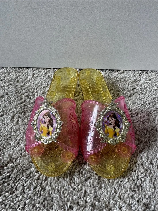 Girls' Pink and Yellow Princess Jelly Dress-up Heels/ Sandals
