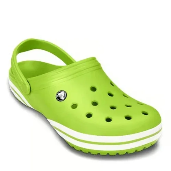 Crocs Unisex Kid's Volt Green/Grey Crocband Slip-On Casual Clogs Size US 8C‎