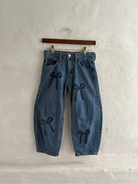 Old Navy Printed Super Baggy Barrel-Leg Jeans