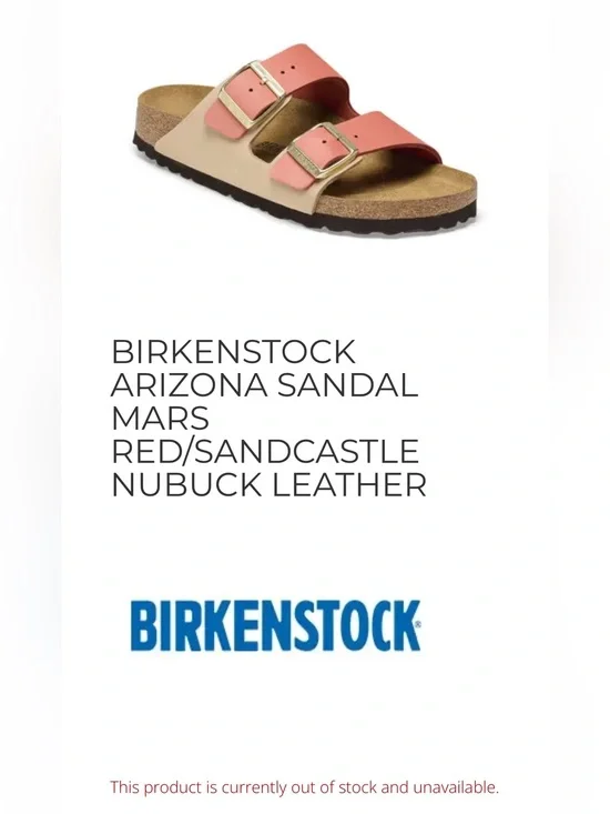 Birkenstock Arizona Sandal in Mars Red and Sandcastle Trim