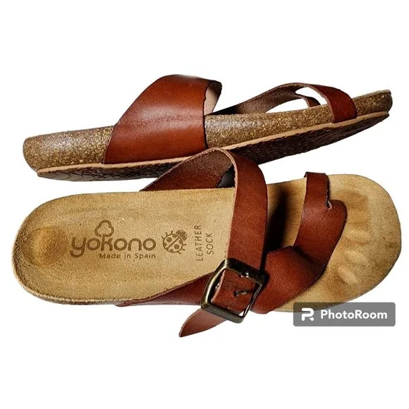 Yokono Leather Sandals Made in Spain Size 8