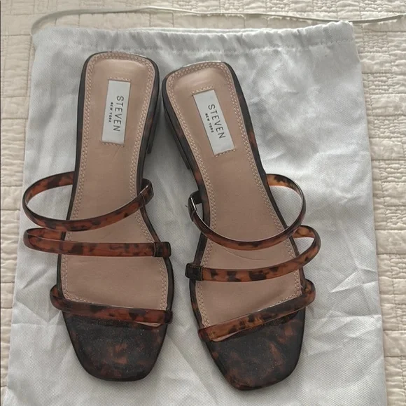 Seven7 Tortoiseshell Strappy Slide Sandals - Brown