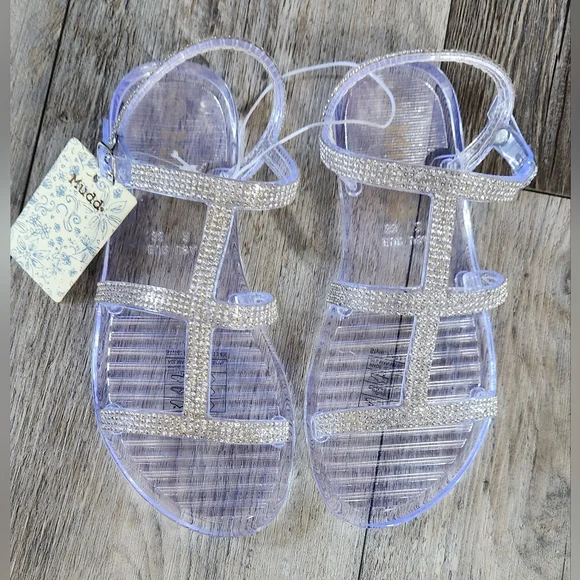 Mudd Girls Papaya Studded Slide Jelly Sandals