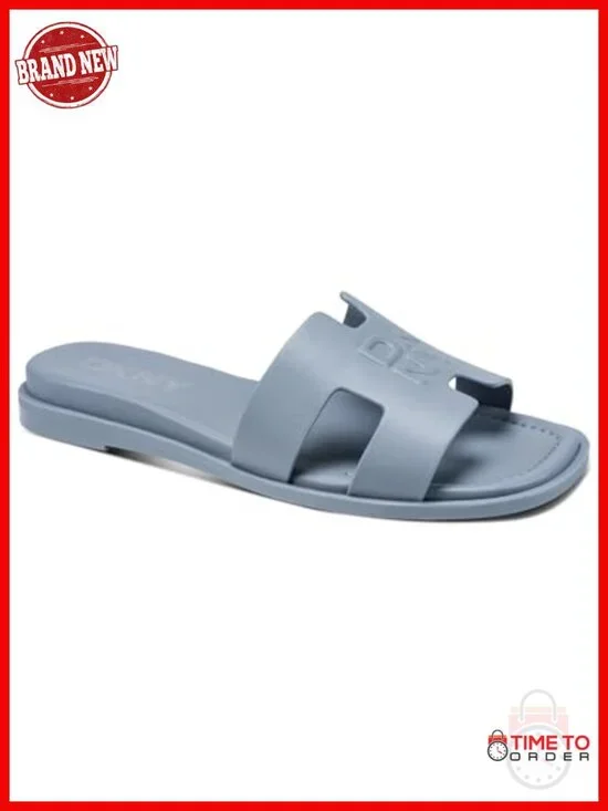 Leather Slide Sandals, Open Toe, Slip On