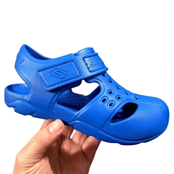 Skechers Little Boys Foamies‎ Sandals Size 12 Blue Lightweight- Machine Washable