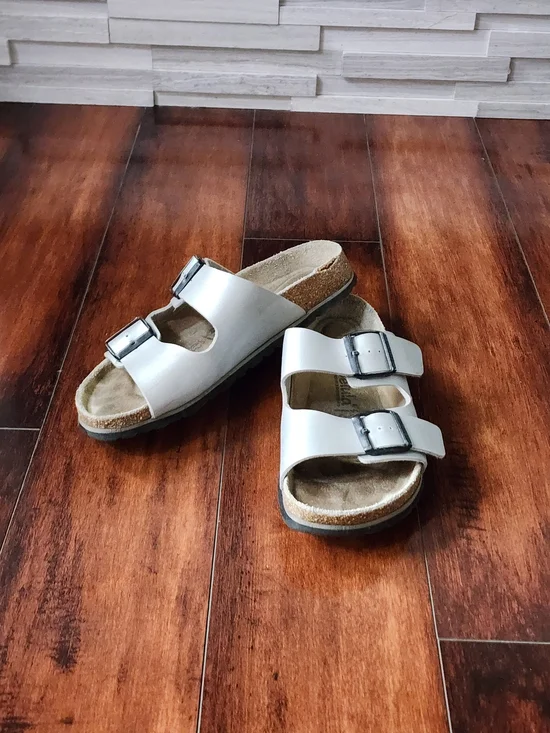 Birkenstock Betula Arizona Beige Birko-Flor Sandals EU 39 US Women's 8