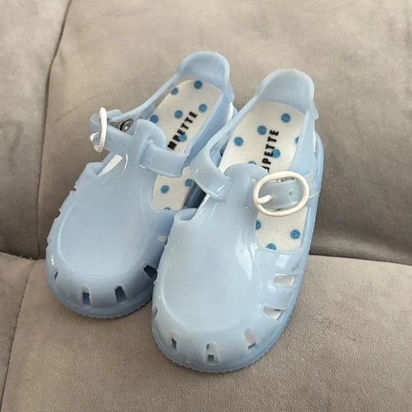 Trumpette Light Blue Toddler Jelly Shoes size 4