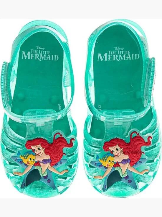 Girls Jelly Sandals with Stitch Charm Hook-and-Loop Closure Non-Slip Sole