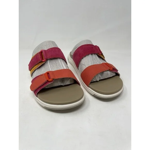 Size 8 Women's Earth Origins Vesper Multicolor 2 Strap Slip On Suede Sandals