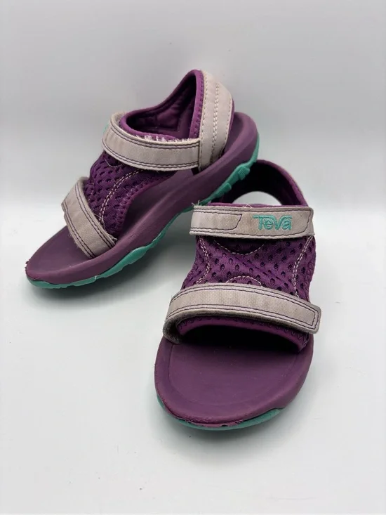 Teva Kids Purple and Cream Sport Sandals with Teal Accent