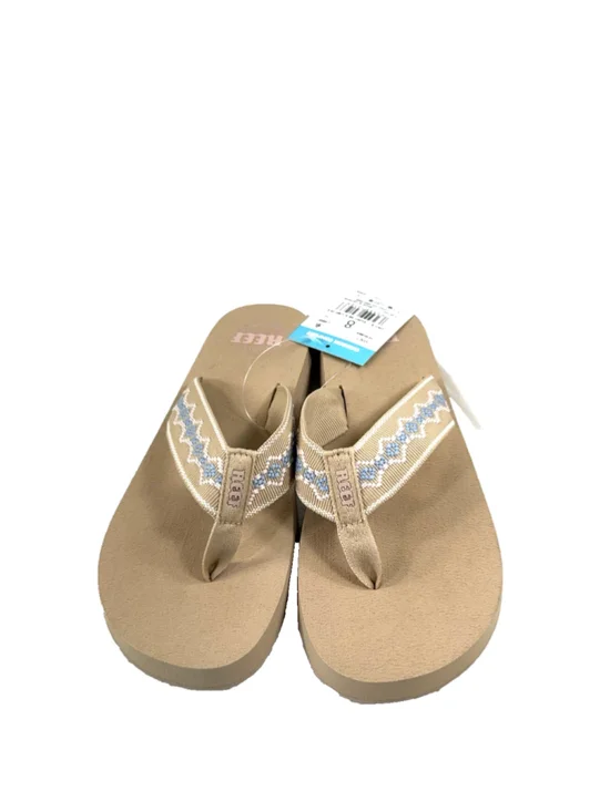 Reef Beige Foam Flip Flops Womens Size 8 Casual Beach Sandals