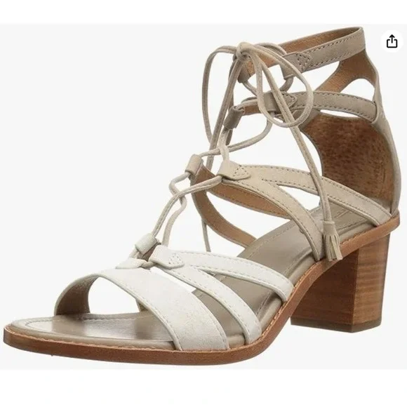 Frye Brielle Gladiator Sandals White Multi Leather Lace‎ Up Womens 8M Excellent