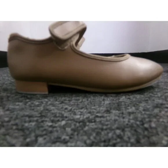 Pre-Owned Dance Tap Shoes Danshuz Kids 1M Mary Jane Leather Loop Strap No Buckl