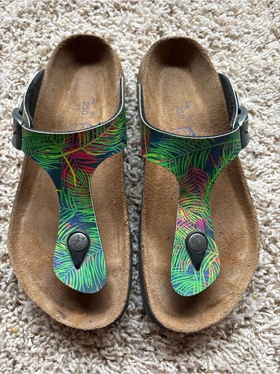 Birkenstock Papillio Gizeh Tropical Print Sandals US Sz 5-5.5 EU 36