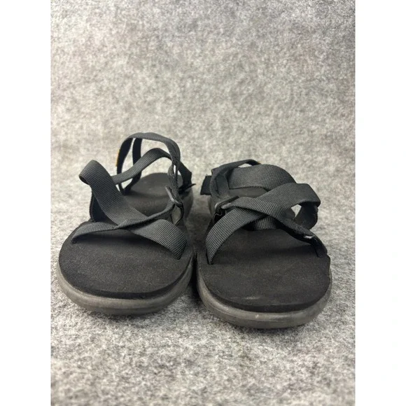 Teva Voya Infinity Sandals Womens 9 Black Strappy Lightweight Comfort 1099269