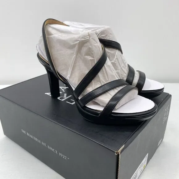 Women's Naturalizer, Brenta Strappy Sandal H9892S0002 Black Microfiber 5.5 M