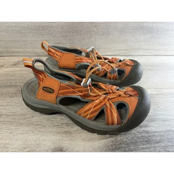 Keen Venice H2 Sandals Womens Size 6 Shoes Orange Strappy‎ Hiking Waterproof