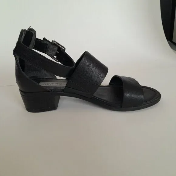 Women Steven Madden Shoes Black Strappy Heel Size 6.5M