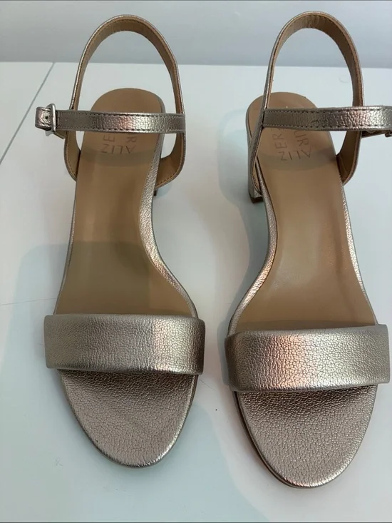 Naturalizer Metallic Rose Gold Open-Toe Ankle-Strap Sandals