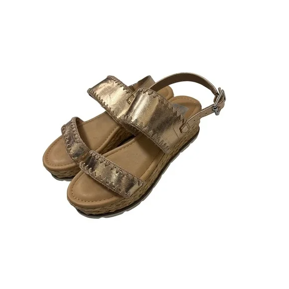 Dolce Vita Girls 2 Valley Rose Gold Metallic Wedge‎ Sandals Anklet Strap