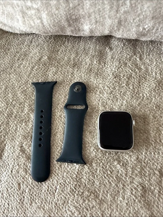 Apple Watch Silver Case with Black Sport Band