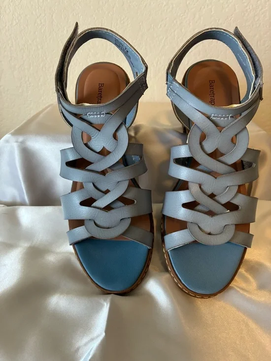 BareTraps Light Blue Strappy Woven Sandals