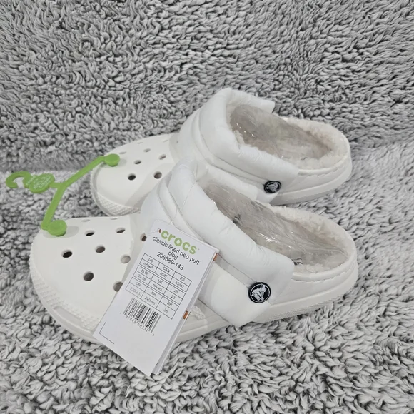 CROCS Classic Lined Neo Puff Clogs in White
