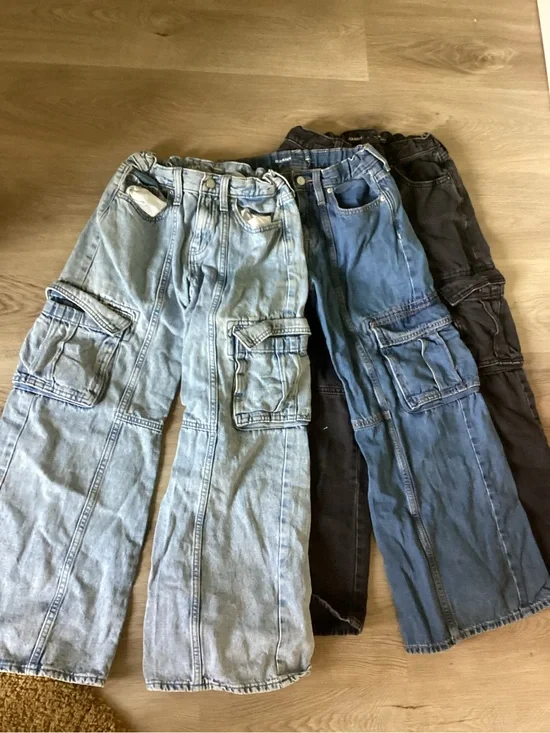 Old Navy Kids Cargo Jeans in Light Blue, Medium Blue & Black
