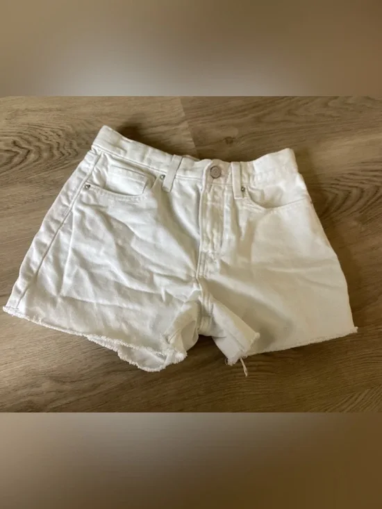 Old Navy White Denim Frayed-Hem Kids Shorts
