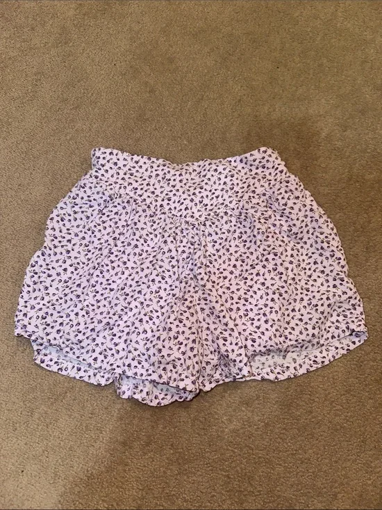 Old Navy Light Pink High-Waist Floral Print Shorts