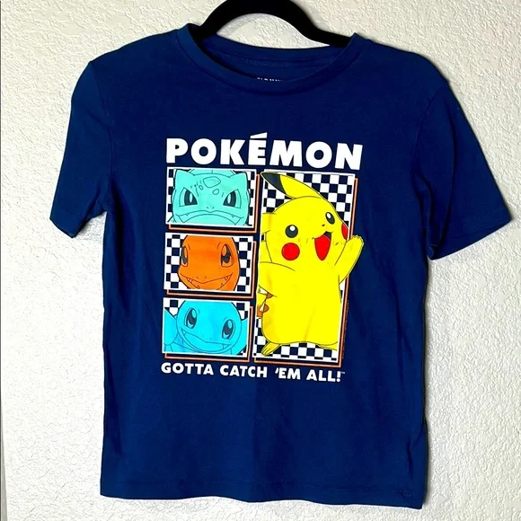 Kids' Navy Blue Pikachu Graphic Tee Boys Size L 10/12