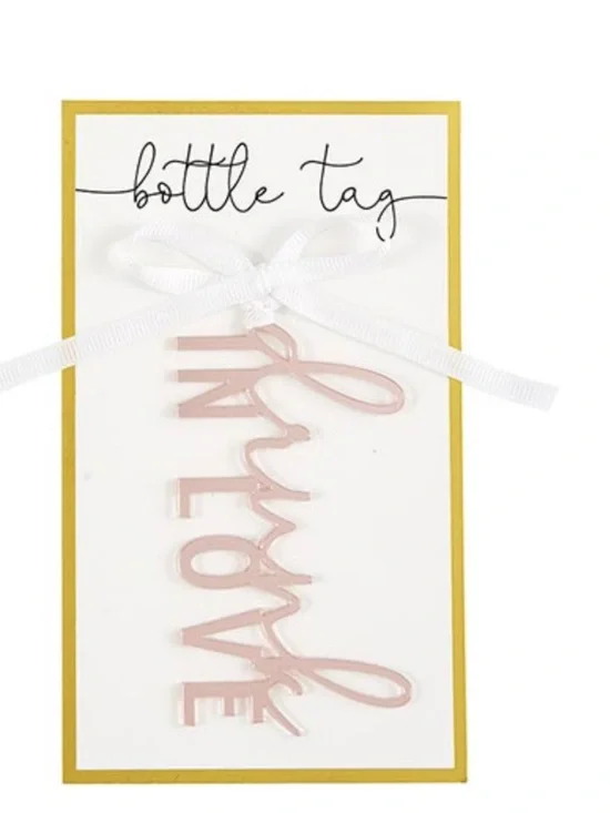 White & Pink 'Hooray' Bottle Tag – Party Supplies