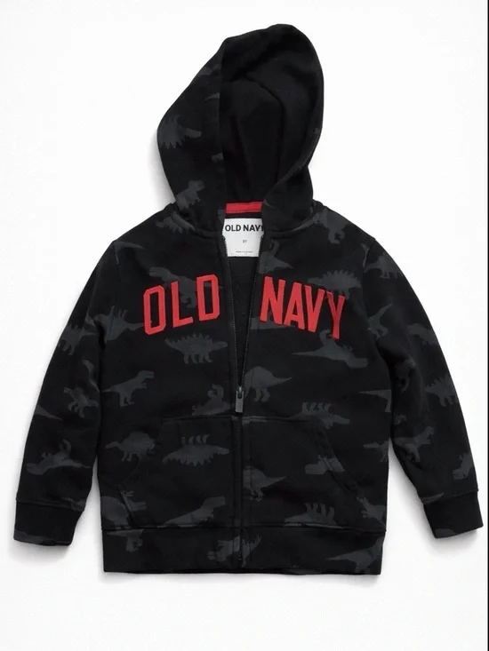 Old Navy Hoodie Boys 3T‎ Dinosaurs Full Zip Sweatshirt Jacket
