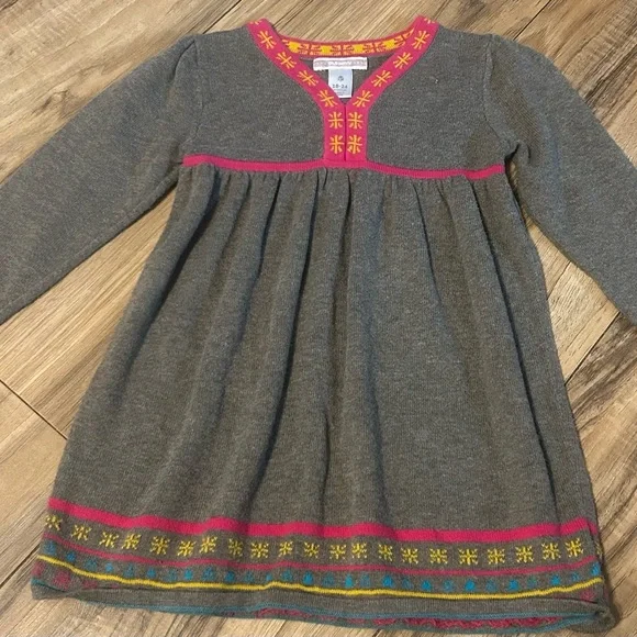 Old Navy Girls Sweater Dress Knit Gray Pink‎ Yellow Long Sleeve 18-24 Months