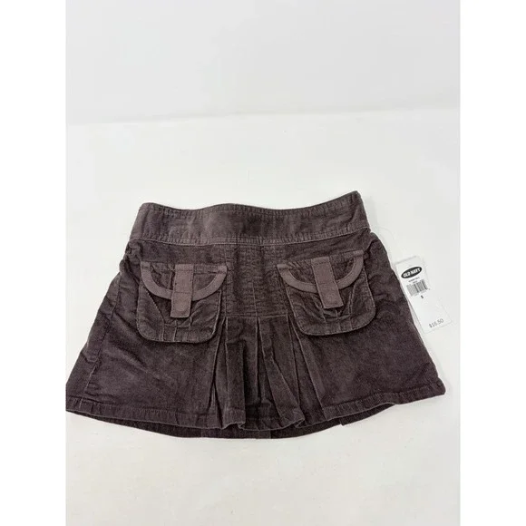 Old Navy Youth Girls Size 5 Cotton Corduroy Pull On Pleated Skirt in Purple 481