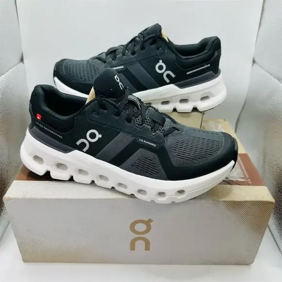 On Running Cloudrunner Black Gray Women's Running Sneakers US 6 Athletic Shoes