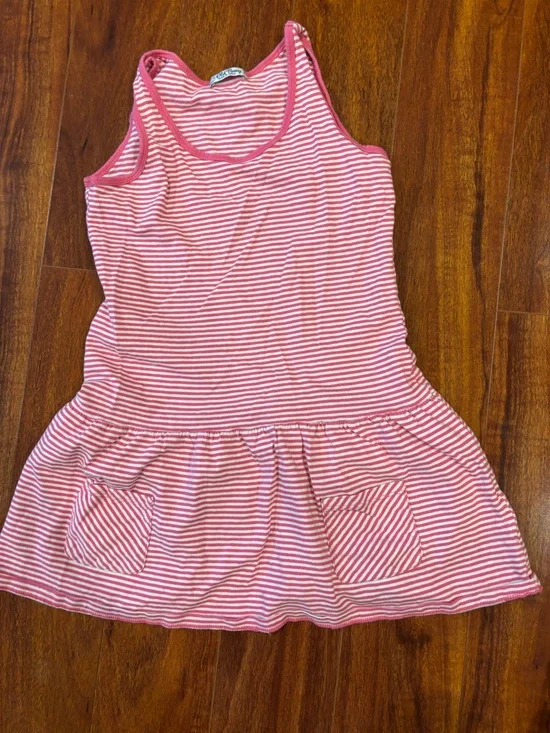 Old Navy Pink and White Striped Tank Dress
