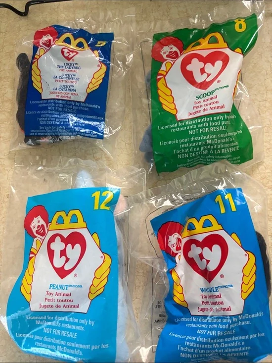 Ty McDonald's Happy Meal Plush Packaging - Blue & Green Assortment