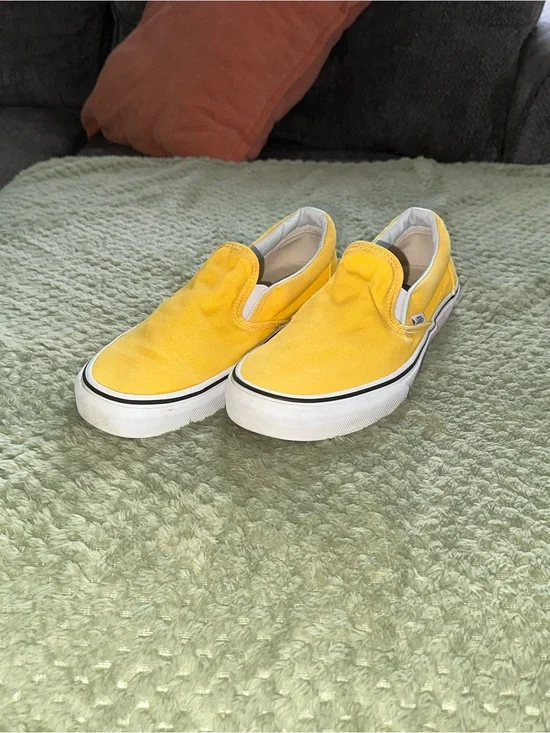 Vans Yellow Slip-On Canvas Sneakers