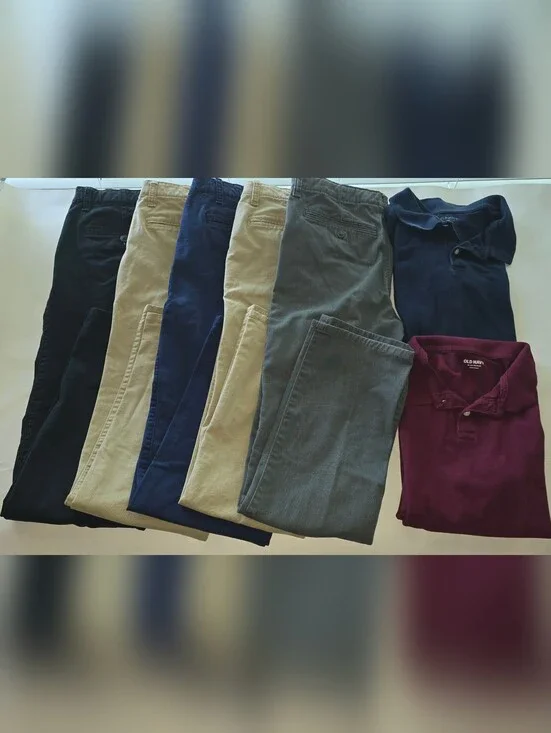 7-Piece School Uniform Bundle | Gap Kids Khaki Pants + Old Navy Polos  Sz 14H