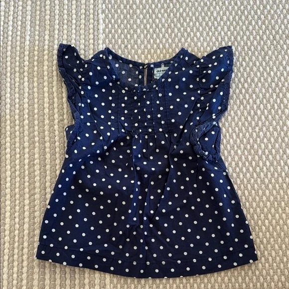 Old Navy Navy Polka Dot Kids Top