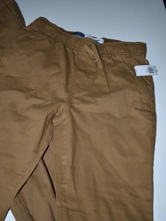 NWT Old Navy Built-In Flex Jogger Pants Boys Lg 10-12 Brown Drawstring Elastic