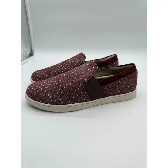 Spenco Santa Cruz Ostrich Burgundy Slip On Sneakers Womens 10B