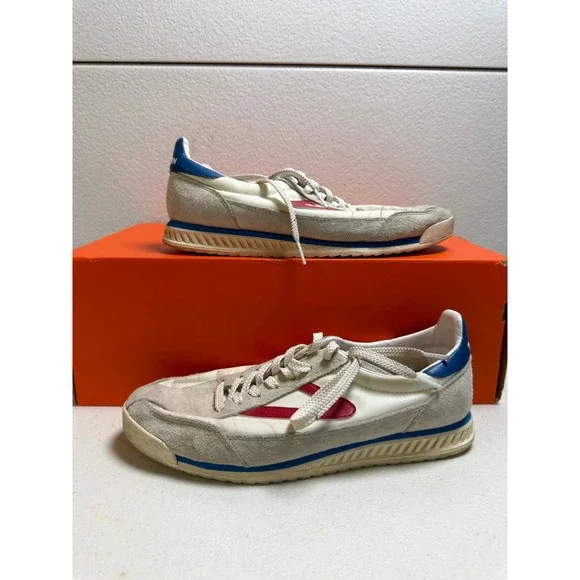 Tretorn Rawlins 3 Womens Sneakers Off-White Grey Red Blue Retro 8.5w #2577