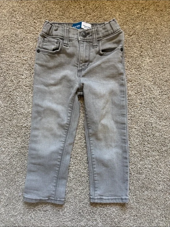 Old Navy Kids Karate Skinny Grey Stretch Denim Jeans Streetwear Versatile 2T