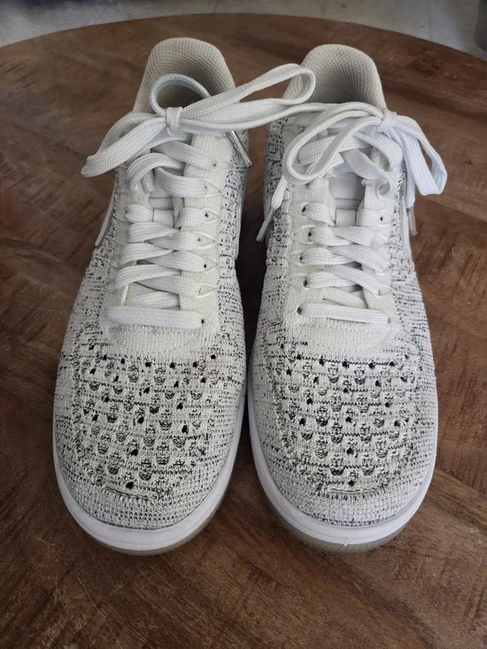 Nike Air Force 1 Flyknit Low White Black Sneakers Women's 8.5